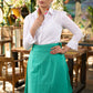 Stylish white cotton shirt with hakoba yoke - Teal colour wrap skirt optional