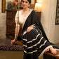 Beautiful Black modal cotton saree highlighted with beautiful crochet laces