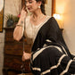 Beautiful Black modal cotton saree highlighted with beautiful crochet laces