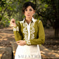 Trendy Moss Green Cotton Embroidered Shirt with Chikankari Inspired Embroidery