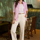 Breezy lilac cotton textured dobby shirt - Cotton Pant Optional