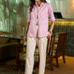 Breezy lilac cotton textured dobby shirt - Cotton Pant Optional