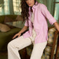 Breezy lilac cotton textured dobby shirt - Cotton Pant Optional