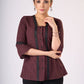 Black & Red checks Cotton top with black lace detaling - Pant Additional