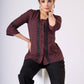 Black & Red checks Cotton top with black lace detaling - Pant Additional