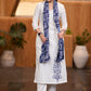 Classic White cotton side embroidered Kurta with pant Stole optional