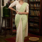 Elegant mint green modal cotton saree combined with hakoba and crochet lace