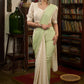 Elegant mint green modal cotton saree combined with hakoba and crochet lace