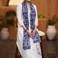 Classic White cotton side embroidered Kurta with pant Stole optional