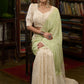 Elegant mint green modal cotton saree combined with hakoba and crochet lace