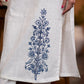 Classic White cotton side embroidered Kurta with pant Stole optional