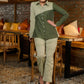 Stylish asymmetrical shirt in shades of green - Pant optional