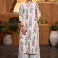 Trendy Off-white ikat front open style kurta Pant optional