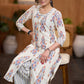 Trendy Off-white ikat front open style kurta Pant optional