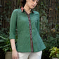 Exclusive Bottle Green Striped Ikat Shirt Highlighted with Contrast Ikat