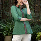 Exclusive Bottle Green Striped Ikat Shirt Highlighted with Contrast Ikat