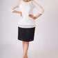 Exclusive White shimmer top with cowl collar & Slip - Skirt additional