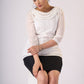 Exclusive White shimmer top with cowl collar & Slip - Skirt additional