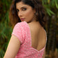 Beautiful blush pink floral saree highlighted with overall pearl embroidery