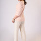 Classy Peach cotton sqaure neck top - Pant additional