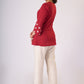 Trendy Maroon cotton top with embroidery on waist yoke & sleeves - Pant Additional