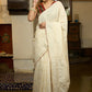 Breezy hakoba cotton saree highlighted with embroidered dots and overall scallops