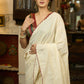 Breezy hakoba cotton saree highlighted with embroidered dots and overall scallops