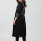 Stylish Black Rayon Kurta With Gold Foil Yoke - Pant Optional