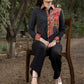 Trendy Black Striped Cotton Ikat Shirt with Classy Patchwork Combination