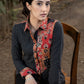 Trendy Black Striped Cotton Ikat Shirt with Classy Patchwork Combination