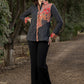 Trendy Black Striped Cotton Ikat Shirt with Classy Patchwork Combination