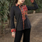 Trendy Black Striped Cotton Ikat Shirt with Classy Patchwork Combination