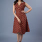 Easy Maroon Cotton Printed Collar Dress