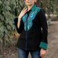 Standout Black Cotton Shirt with Paisley Embroidered Yoke and Silver Highlights