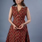 Easy Maroon Cotton Printed Collar Dress