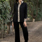 Elegant Black Cotton Shirt Highlighted with Madhubani Patchwork Combination