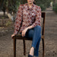 Classy Georgette Boroque Print Shirtwith Bow Tie Neck Pattern