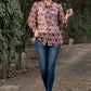 Classy Georgette Boroque Print Shirtwith Bow Tie Neck Pattern