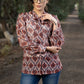 Classy Georgette Boroque Print Shirtwith Bow Tie Neck Pattern