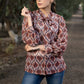 Classy Georgette Boroque Print Shirtwith Bow Tie Neck Pattern