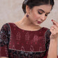 Stylish black cotton ajrakh blouse with ikat combination