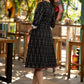 Trendy black cotton ikat dress highlighted with ikat gathering on yoke