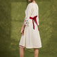 Ivory Embroidered Rayon Dress, Graceful Ivory Dress Adorned With Colourful Floral Embroidery