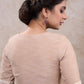 Exclusive beige cotton bell sleeves blouse highlighted with crochet laces