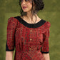 Rust Red Ajrakh Block Printed Dress. Bold &Beautiful With Geometric Pattern Cotton Dress