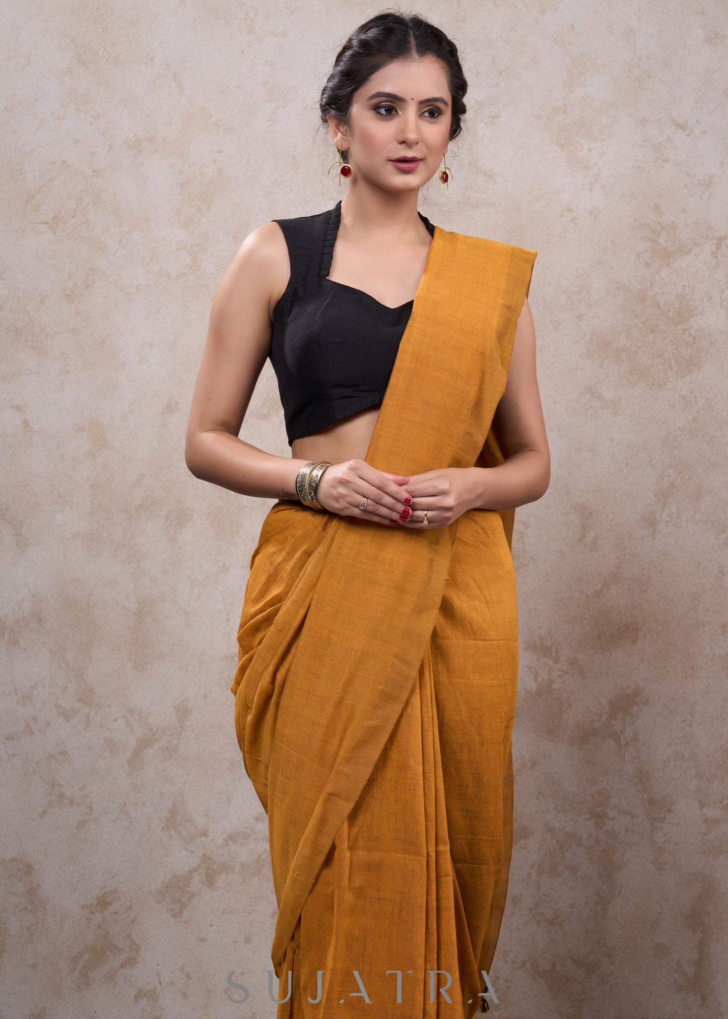 Classic black cotton silk sleeveless blouse