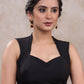 Classic black cotton silk sleeveless blouse