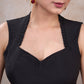 Classic black cotton silk sleeveless blouse