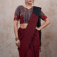 Trendy maroon cotton ajrakh combination blouse