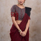 Trendy maroon cotton ajrakh combination blouse